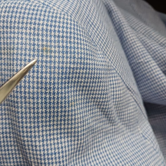 Stafford Classic Fit Sport Jacket Mens Blue Houndstooth Size 48 REG Linen Cotton - Picture 13 of 13